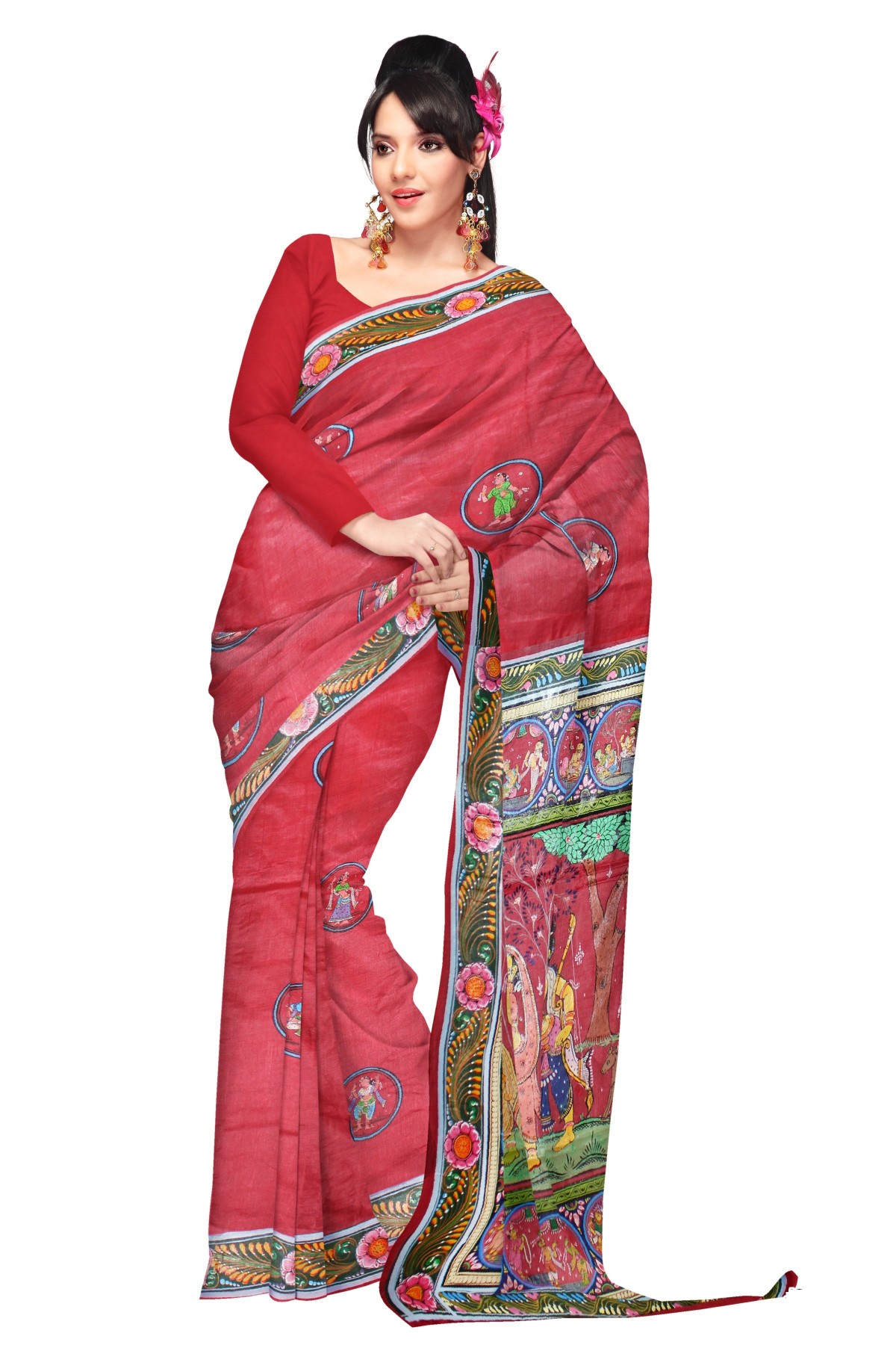 Beautiful Red Silk Saree