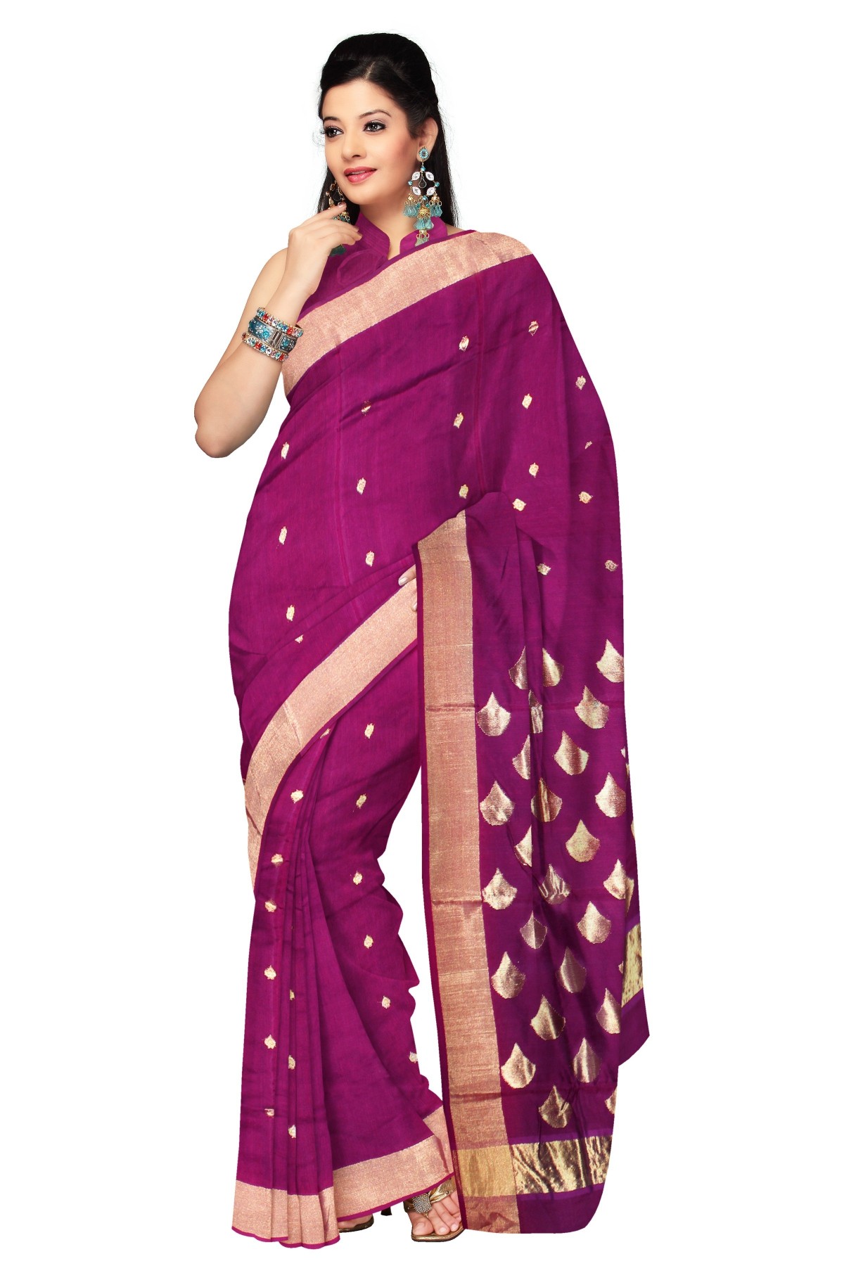 Stylish Pink Georgette Saree